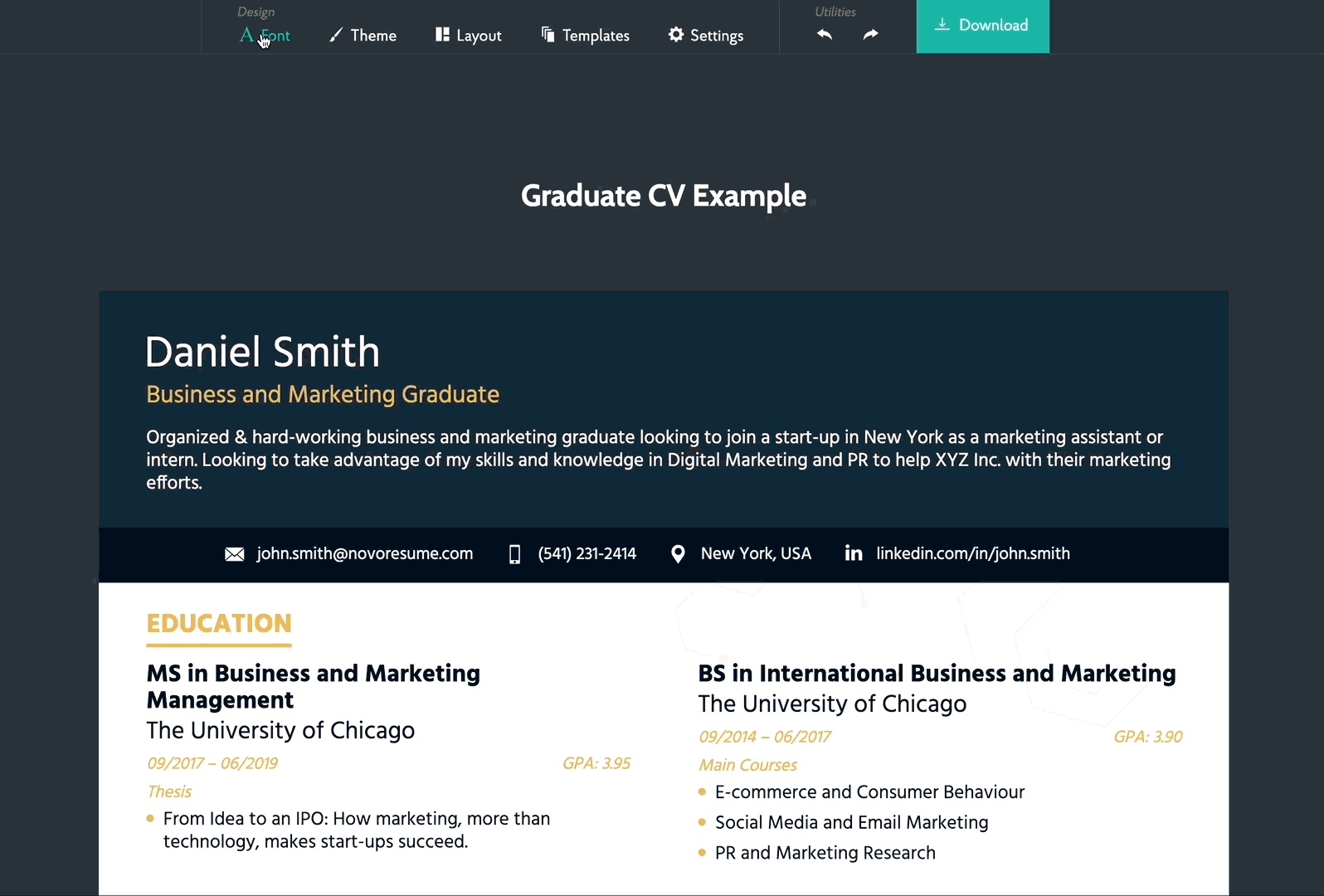 best font for resume