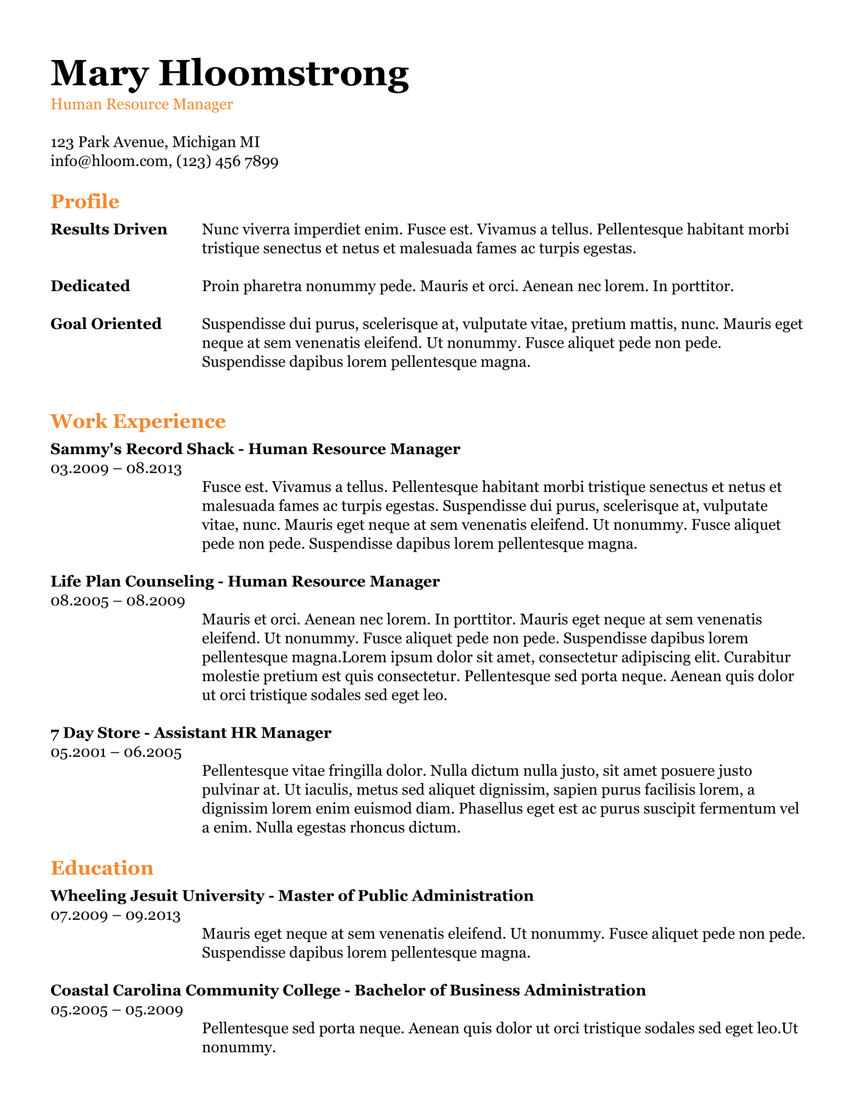 All the Information Google Docs Resume Template