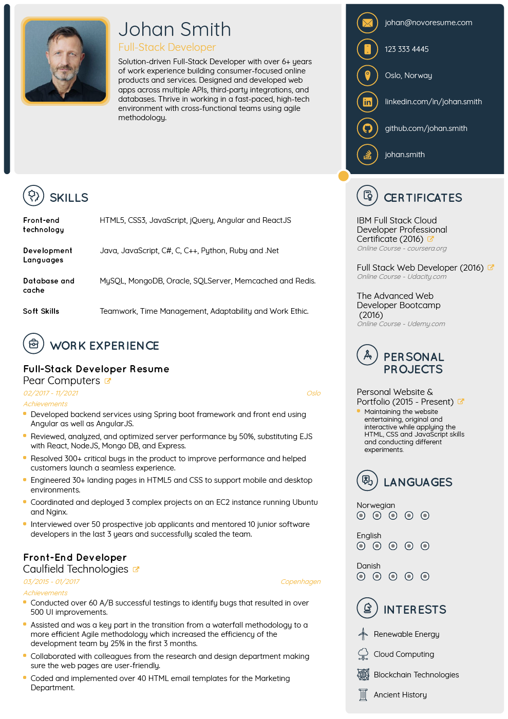 certified Tech Resume Example