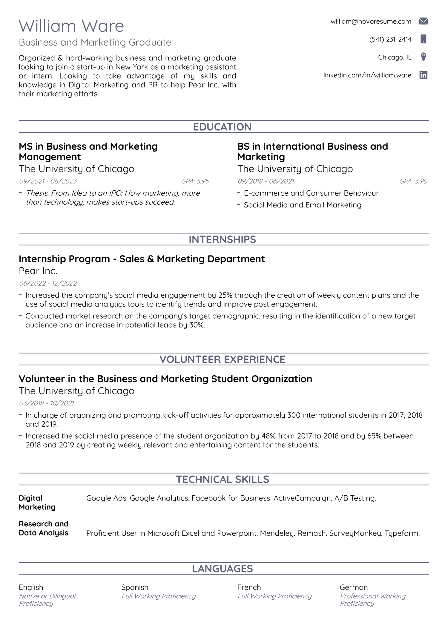 College Student Resume Template