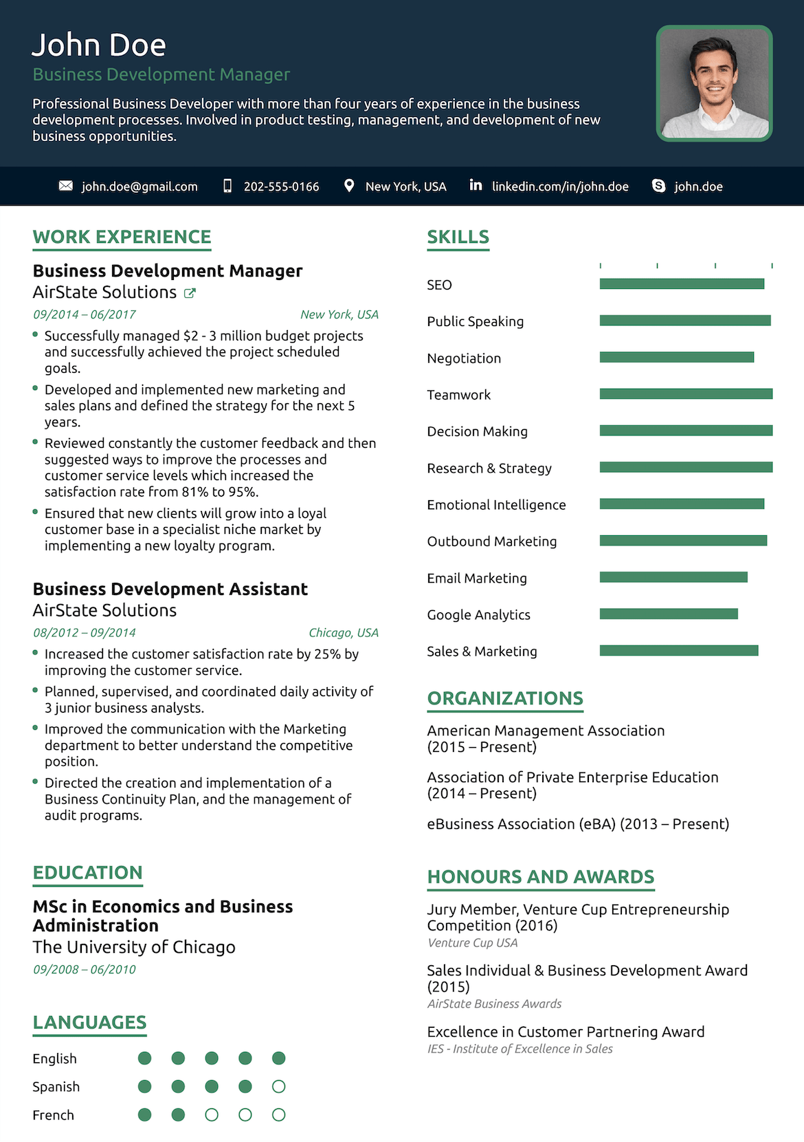 creative resume layout