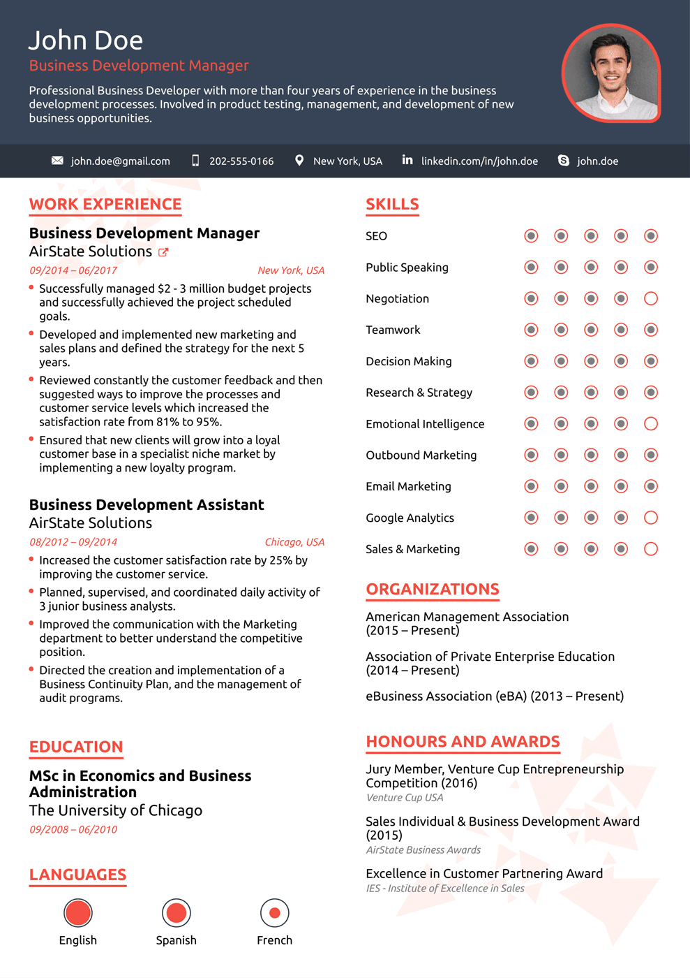 creative resume template for high school