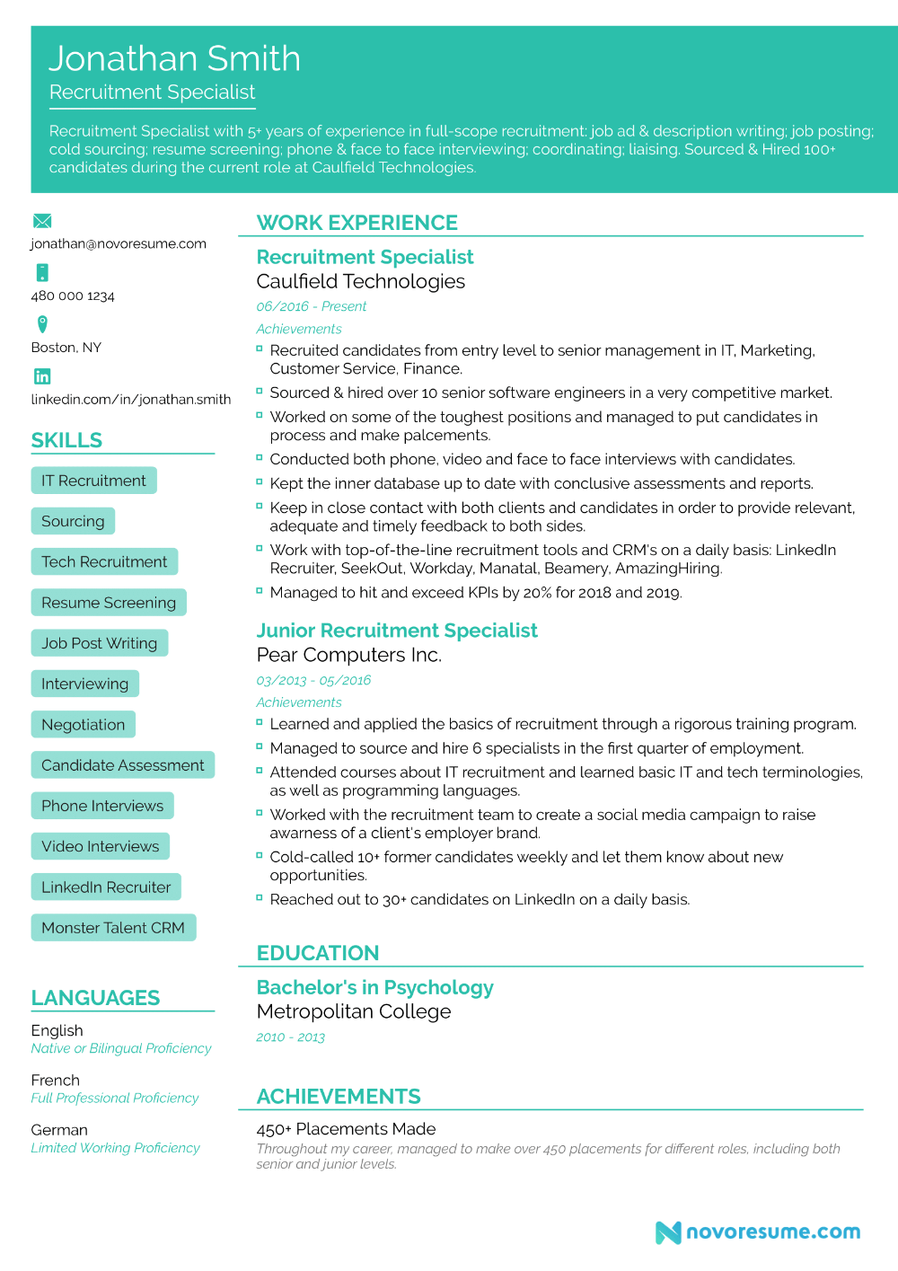 functional modern resume