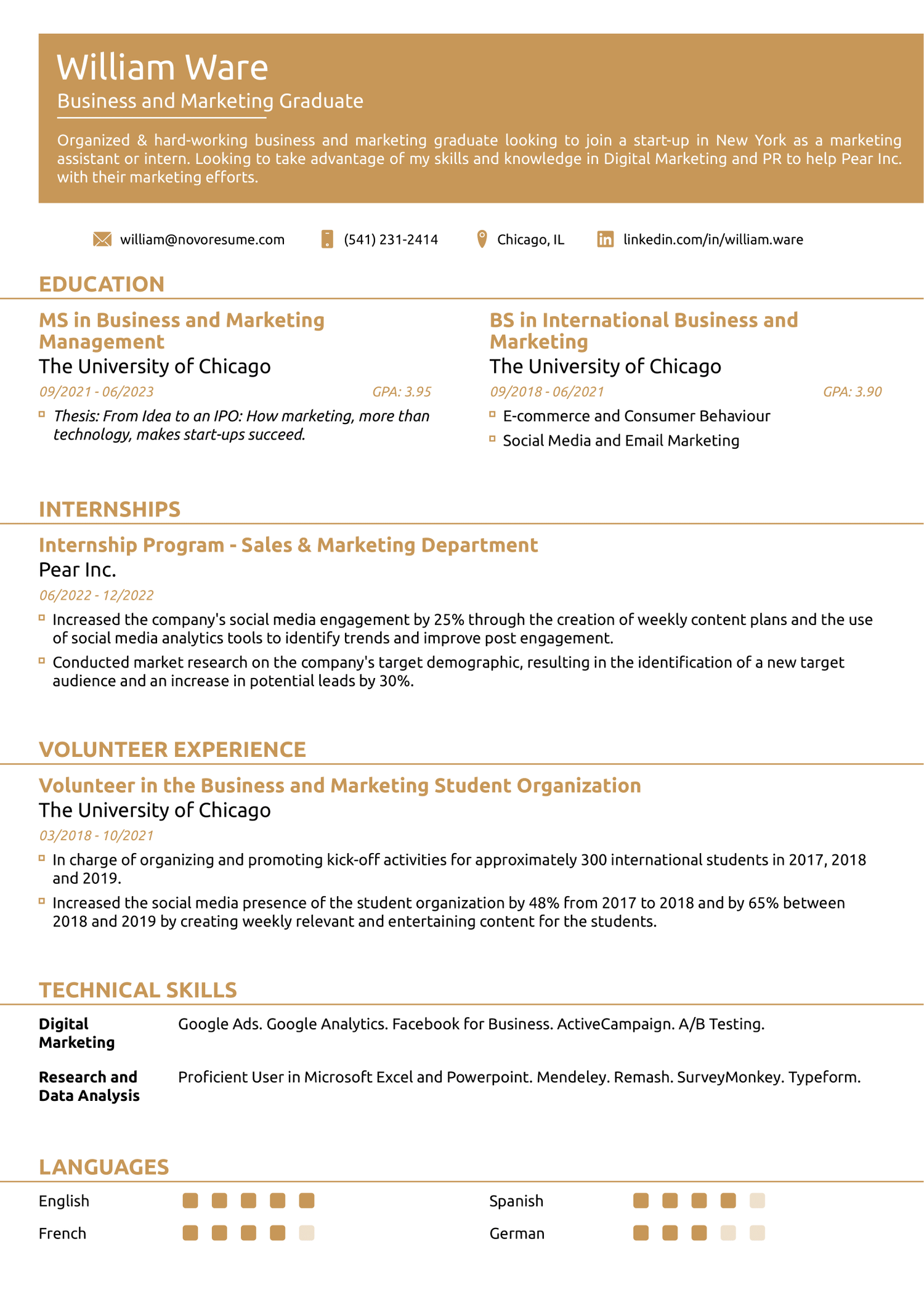 Functional Student Resume Template
