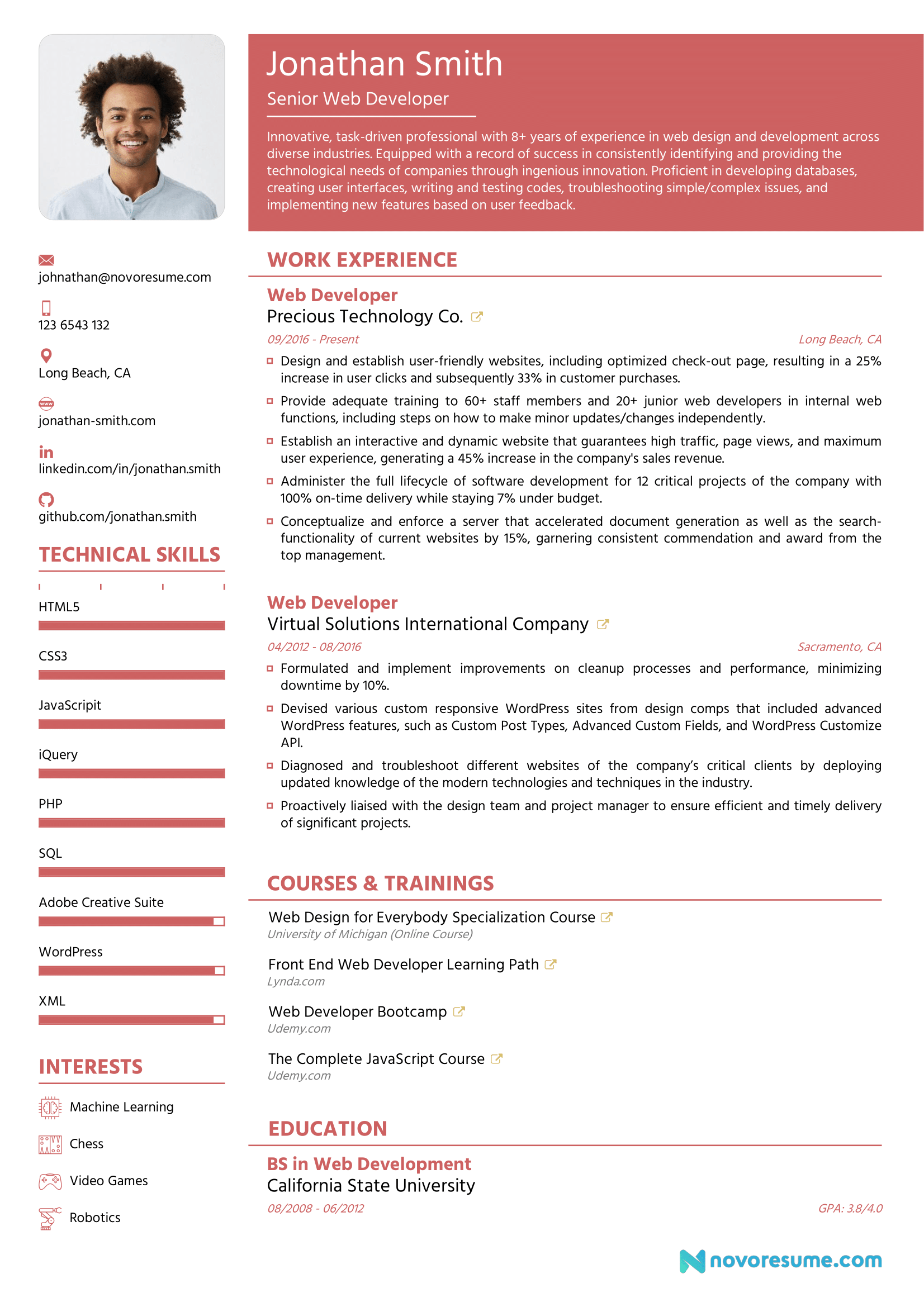 job hunt resume example
