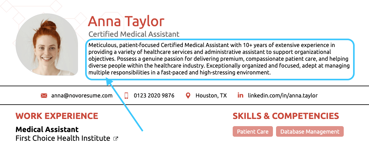 medical assistant resume summary