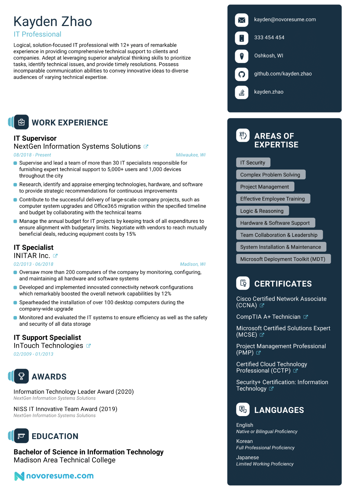 mixed modern resume template