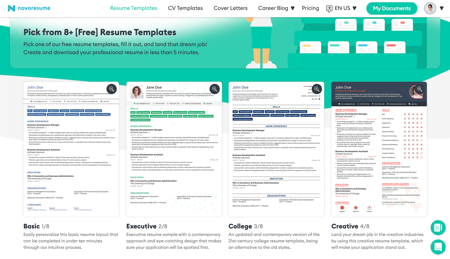 resume templates examples