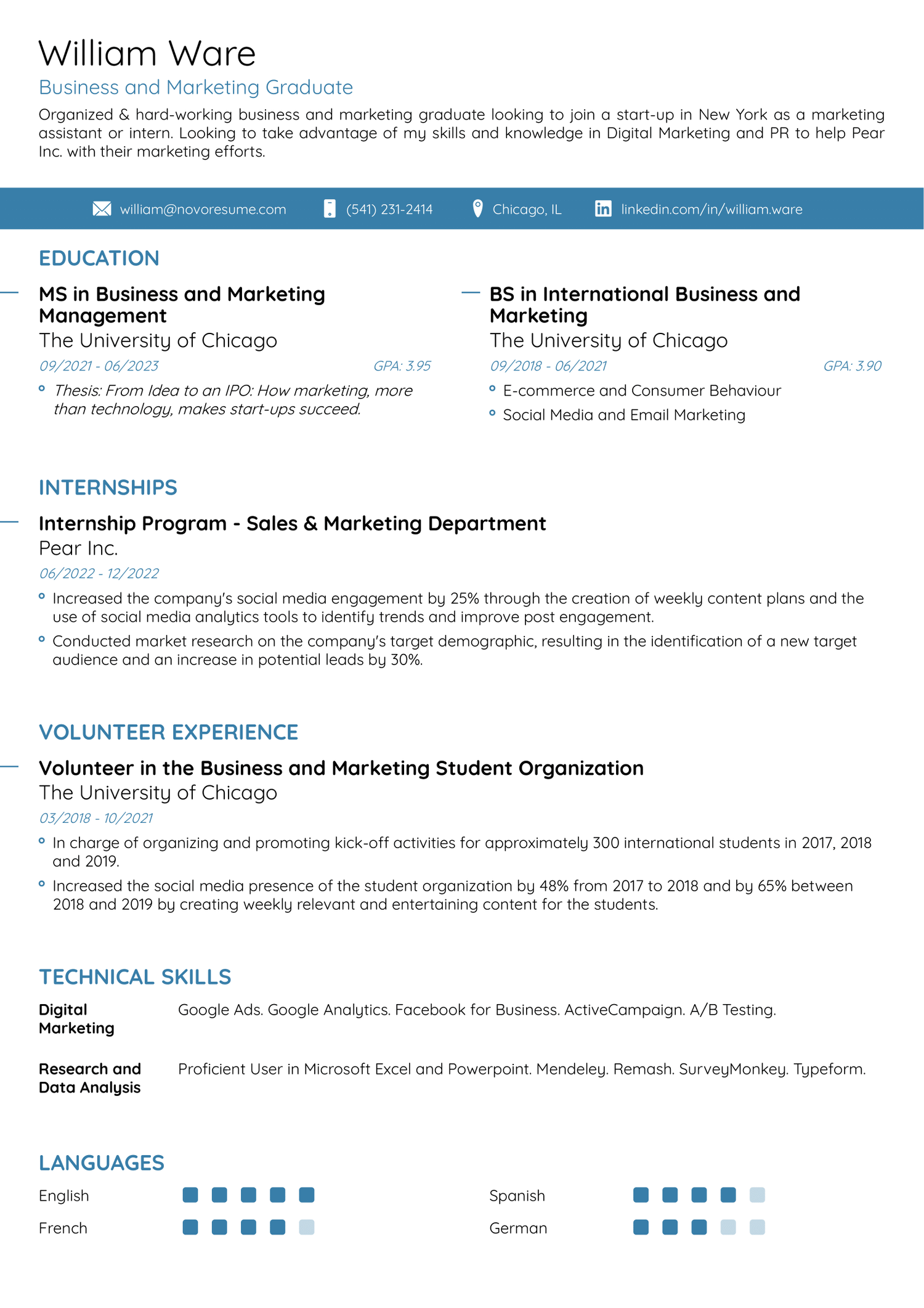 Simple Student Resume Template