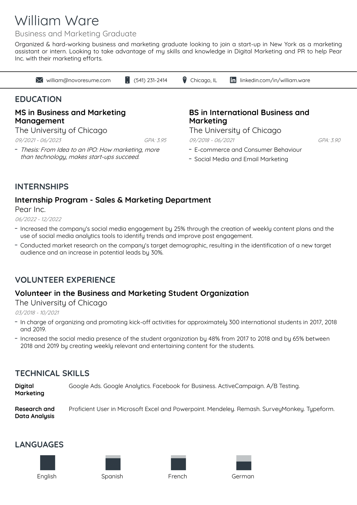 Student Basic Resume Template