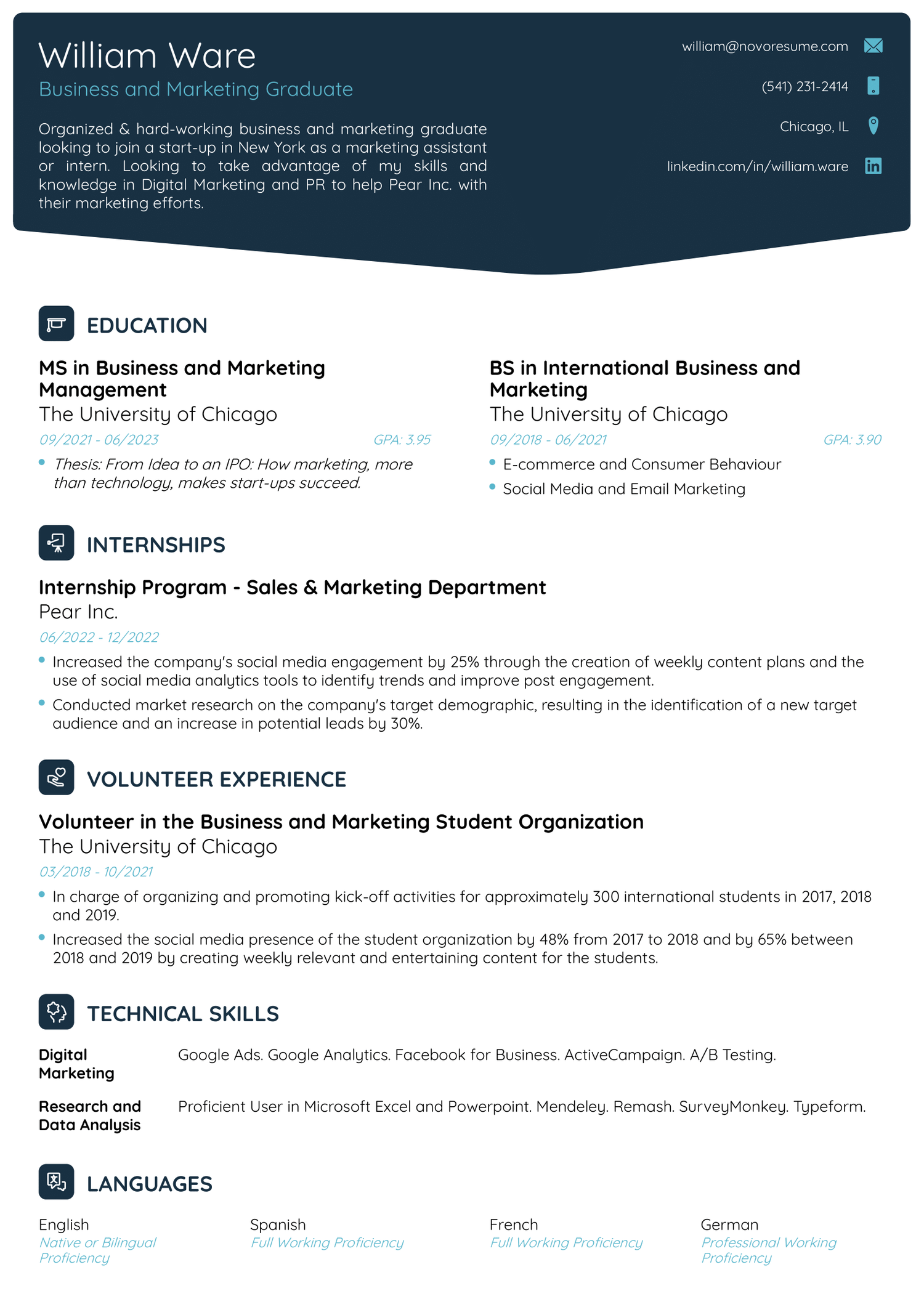 General Student Resume Template