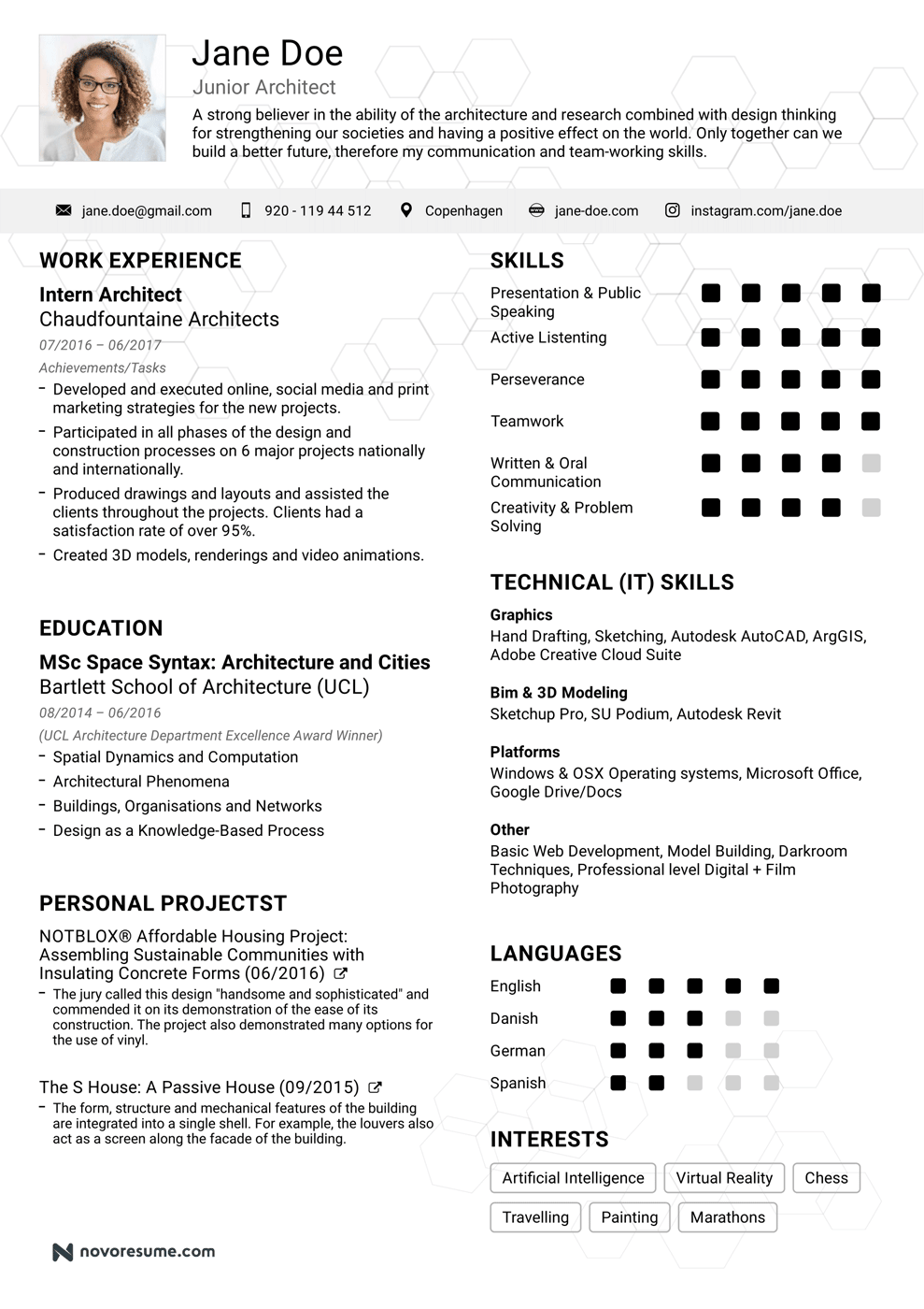 simple resume design